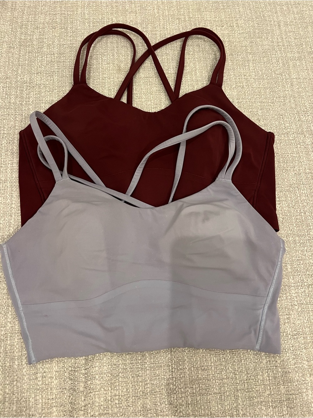 Lululemon Like a Cloud Longline Bra Lot of 2 Burgundy/Lavander Sz M/L?